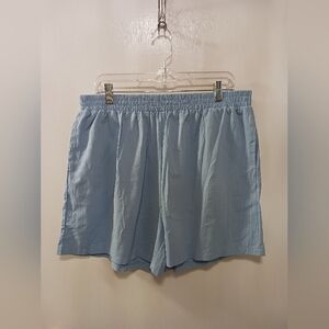 Zeagoo Womens XXL Cotton Shorts Blue With Side Pockets